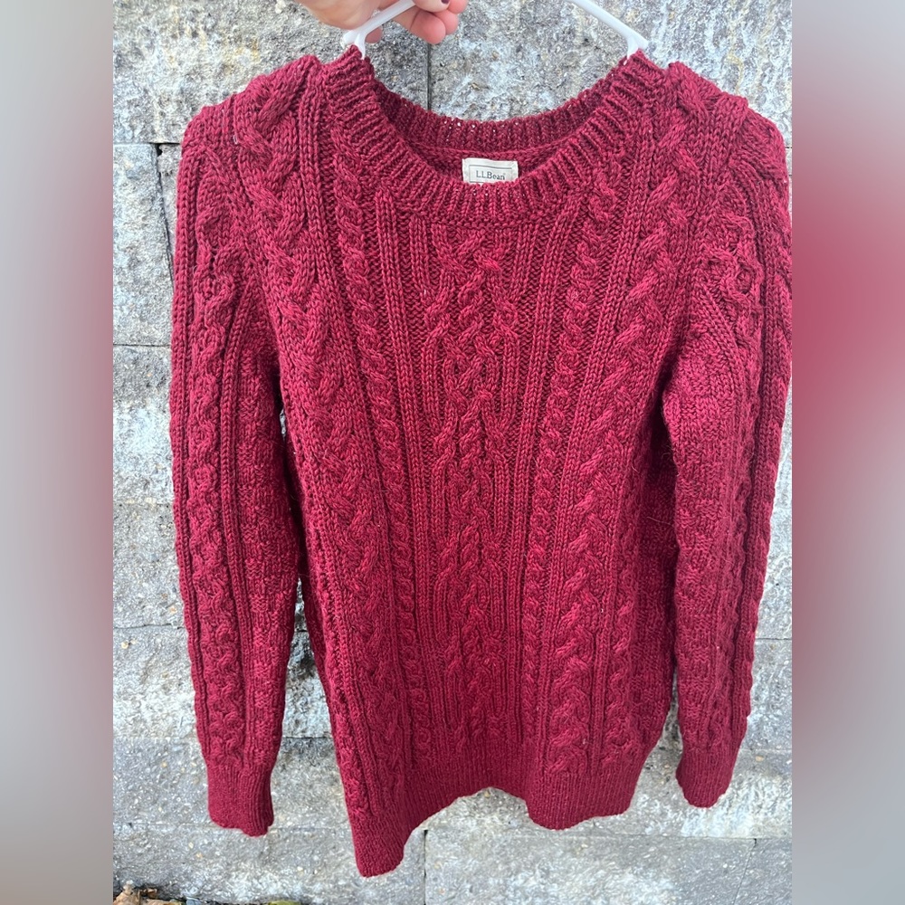 L.L Bean Cable Knit Pullover Sweater